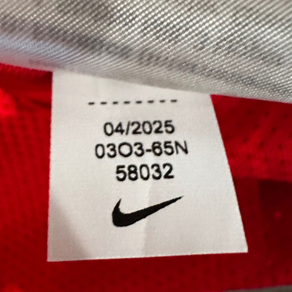 Nike Kansas City Chiefs Cropped Mesh Football Jersey Red Women's L Oversized - Picture 8 of 9